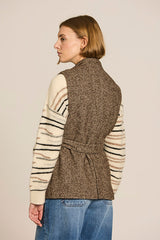 BELT HERRINGBONE WAISTCOAT