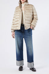 APE BEIGE IRIDESCENT NYLON PADDED JACKET