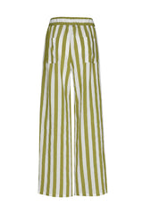 KHAKI STRIPED LOOSE PALAZZO TROUSERS