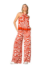 CHERRY PRINTED LOOSE PALAZZO TROUSERS