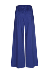 DEEP BLUE ELASTICATED WAIST WIDE TROUSERS