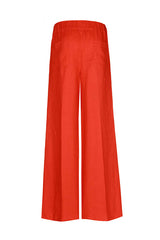 CHERRY LINEN ELASTICATED TROUSERS