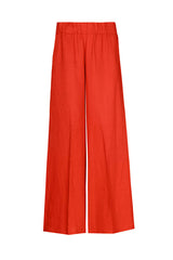 CHERRY LINEN ELASTICATED TROUSERS