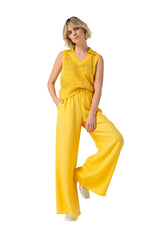 LIMONCELLO LINEN PALAZZO TROUSERS