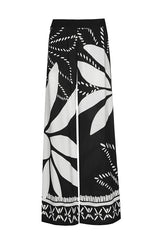LEAF PRINTED LOOSE PALAZZO TROUSERS