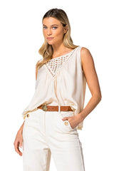 CREAM COTTON TROUSERS