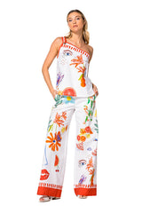 PRINTED POPLIN TROUSERS