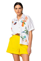 EMBROIDERED COTTON BLOUSE