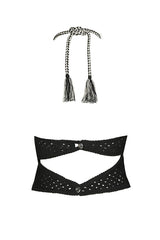 HALTERNECK JACQUARD COTTON MIX TOP