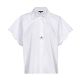SLEEVE EFFECT COTTON BLOUSE