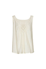 CREAM SLEEVELESS LACE TOP