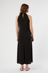 LIMOSA BLACK LONG INTERLOCK JERSEY DRESS