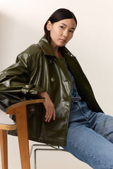 VANNI GREEN COATED JACKET