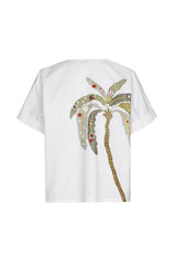 PRINTED SHORT SLEEVES COTTON BLOUSE