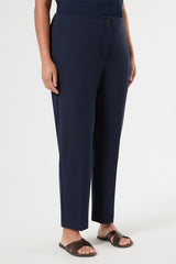 GRADI BLUE STRETCH SCUBA CREPE FABRIC CIGARETTE TROUSERS