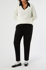 ZODIACO BLACK JERSEY CRÊPE SLIM-FIT TROUSERS