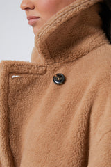 GRAZIA PLUSH-EFFECT JERSEY COAT