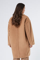 GRAZIA PLUSH-EFFECT JERSEY COAT