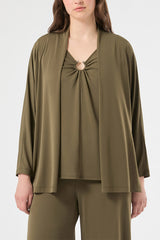 CONICO GREEN INTERLOCK JERSEY CARDIGAN