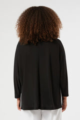 CONICO BLACK INTERLOCK JERSEY CARDIGAN