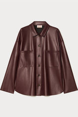 EPSILON BROWN COATED JERSEY SHIRT
