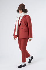 ABITURO WHITE STRETCH JERSEY POLO-NECK SWEATER