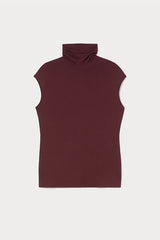 RAPIDO BROWN JERSEY POLO NECK TOP