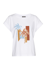 WHITE PRINTED COTTON T-SHIRT