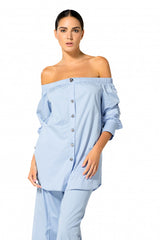 OFF-SHOULDER COTTON TUNIC