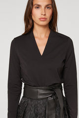 BLACK V NECK T SHIRT