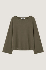 GREEN FLARED LONG SLEEVE T SHIRT