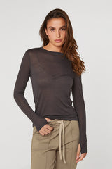 GREY LONG SLEEVE T SHIRT