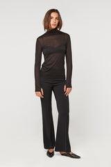 BLACK MOCK NECK T SHIRT