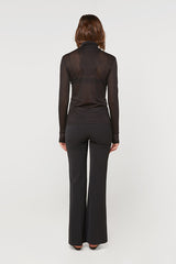 BLACK MOCK NECK T SHIRT