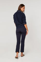 NAVY BLUE TWO TONE POLO SWEATER