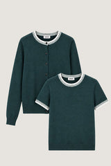 GREEN KNIT TWIN SET