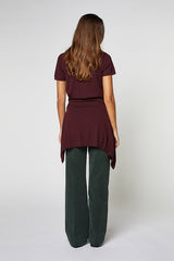 PURPLE ROUND NECK WOOL TWIN SET