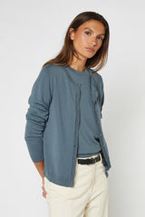 GREY ROUND NECK WOOL TWIN SET