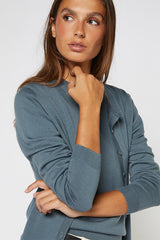 GREY ROUND NECK WOOL TWIN SET