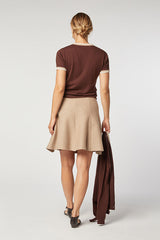 BEIGE SHORT KNIT SKIRT
