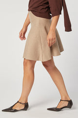 BEIGE SHORT KNIT SKIRT