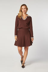BROWN SHORT KNIT SKIRT
