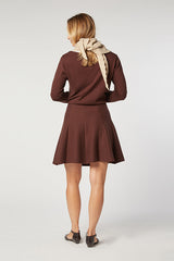 BROWN SHORT KNIT SKIRT