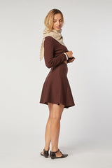 BROWN SHORT KNIT SKIRT