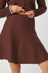 BROWN SHORT KNIT SKIRT