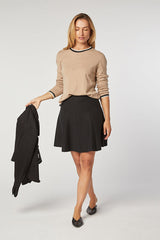 BLACK SHORT KNIT SKIRT