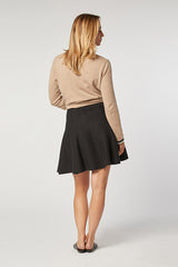 BLACK SHORT KNIT SKIRT