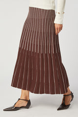 BROWN LONG KNIT SKIRT