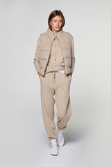 BEIGE SLEEVELESS CASHMERE PUFFER JACKET