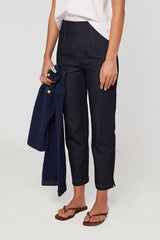 STRAIGHT LEG DENIM TROUSERS